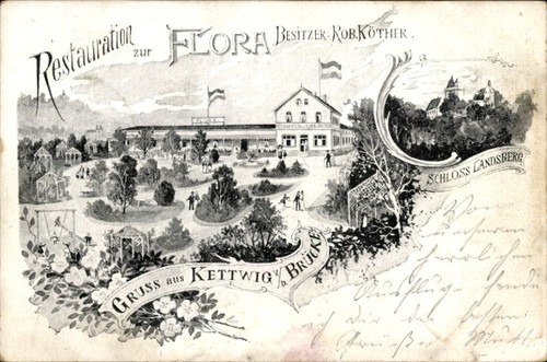 Litho kettwig vor der - litho, brücke