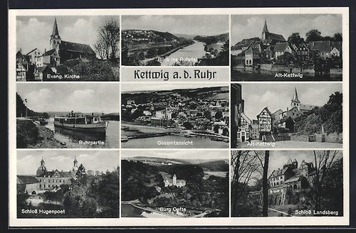 Kettwig kirche blick - ak, ev.