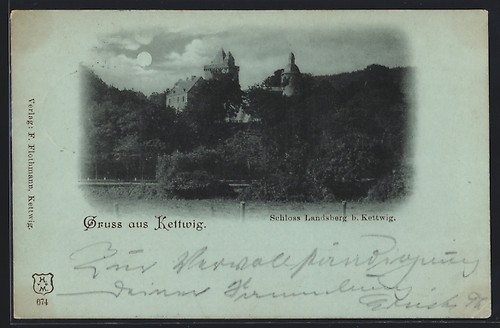 Mondschein kettwig schloss - mondschein-ak,