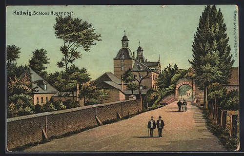 Künstler kettwig schloss - künstler-ak, kettwig,